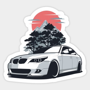 Silver E60 Sedan Nature Sticker